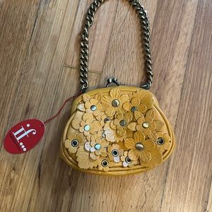 Isabella Fiore blooming flower coin purse with chain.